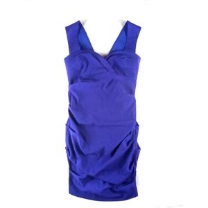 NICOLE MILLER GOLD LABEL pleated ruffle dress mini purple women's size 4